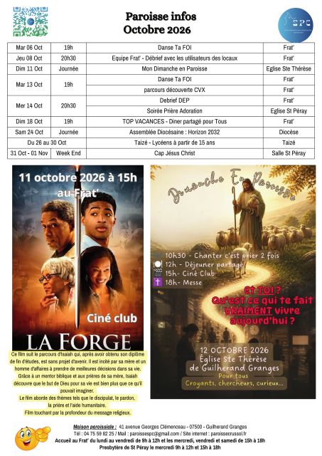Voici le paroisse infos d’octobre !